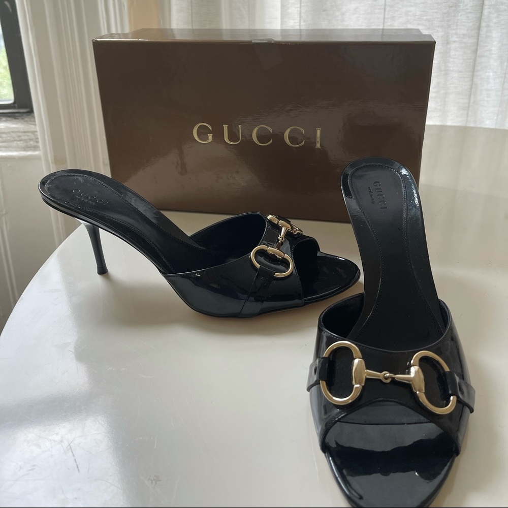 Gucci horsebit sandals with 3” heels, gorgeous!